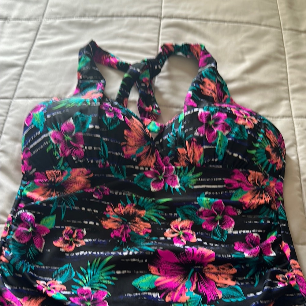 Floral Halter Neck Swimsuit